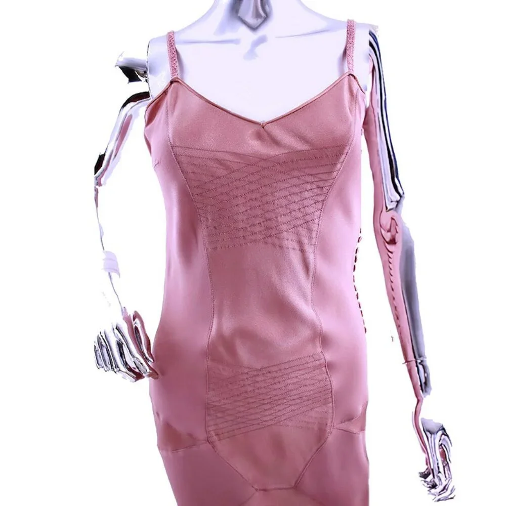 Vintage Fall 2000 JOHN GALLIANO On-The-Bias Lingerie Inspired Cocktail Dress - Picture 9 of 11